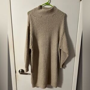 High Neck Tunic Sweater Dress